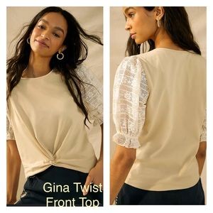 Anthropologie Let Me Be ‘Gina Twist Front Top’ EUC